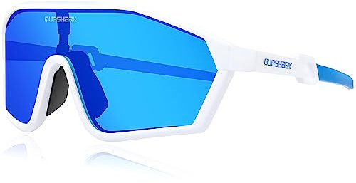 Queshark Polarisierte Fahrradbrille - Radsport Brillen für Männer & Frauen - UV400 Schutz,Sportbrille MTB & Snowboard Zubehör