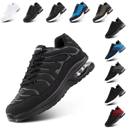 Hitmars Scarpe Running Uomo Donna Scarpe da Corsa Sportive Scarpe da Ginnastica Air Sneaker Palestra Camminata Traspiranti Jogging Fitness Nero EU 43