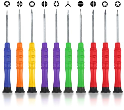 10Pcs Magnetic Precision Screwdriver Set for Spectacle Watch Phone | Tiny Screw Drivers Sets Includes Star & Flat Head Screwdrivers, Precision Cracker. Fit for Eyeglasses, Jewellers, Repairs.