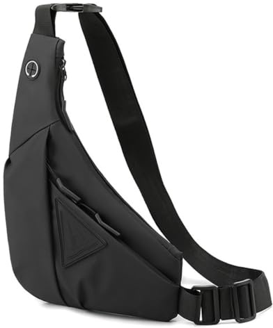 Sacoche Homme et Femme Bandoulière, Sac de Poitrine Antivol, Sac Imperméable Léger, Triangle d'Épaule Crossbody Bag, pour Randonnée, Sports de Plein Air, Voyages (noir)