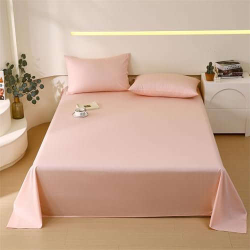JIANINGHOME Bettlaken ohne Gummizug 270x245cm,Weiches und pflegeleichtes Betttuch aus Baumwolle ohne Gummizug