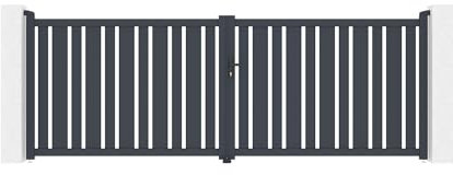 Casanoov Doppelflügeltor aus Aluminium 4m VEYMONT H.140cm grau