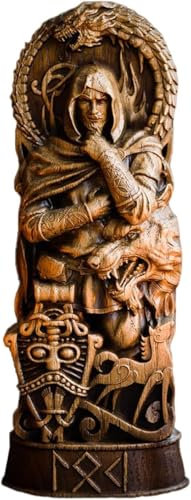 YHHIRCH Estatuas de dioses nórdicos, figura de Odín/Thors/Loki/Freyja, escultura de resina de mitología nórdica, adorno de panteón escandinavo, adorno de mitología vikinga, decoración del hogar (A)