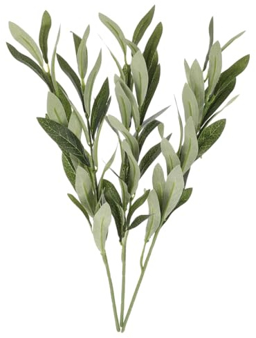 PRETYZOOM Branches D'Olivier Artificielles 3 Pièces Tiges Décoratives pour Vase Feuillage Réaliste pour Maison Bureau Mariage Et Fête Décoration Intérieure sans Entretien
