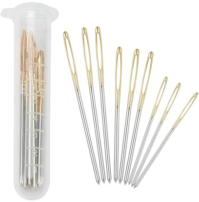 9 Pcs Large Eye Sewing Needles, Large Eyed Blunt Ended Hand, Darning Needle, Darning Needles for Wool, Tapestry Needle for Yarn, Knitting, Tapestry, Darning DIY Crafting