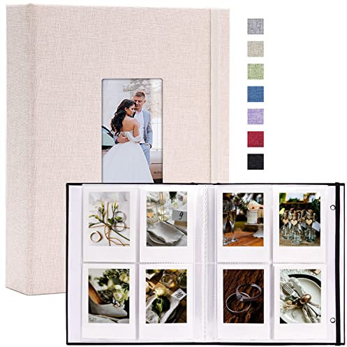 Vienrose Mini Polaroid Album Fotografico Libro 104 Tasche 86 x 54 mm Immagini per Fujifilm Instax Mini 9 11 12 25 26 40 50s 90 Evo Z2300 Fotocamera Istantanea, Polaroid Snap Beige 1 Confezioni