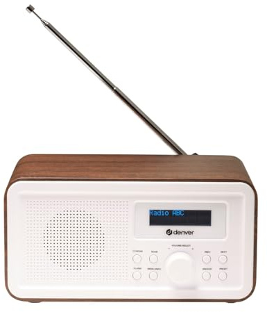 Denver DAB-30 DW mörkträ bordsradio DAB+, FM-larmfunktion träbrun (sidenmatt)