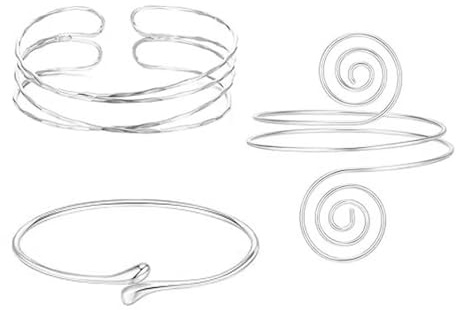 XFSRG Bracelet Bras Femme Spirale Acier Inoxydable Bijoux Femme Or Argent Bracelet Mode Accessoire Bras Upper Arm Cuff Adjustable