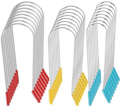 24 Pcs Assorted Hot Roller Clips Replacements Hot Curler Clips Replacement Kit For Heated Rollers Portable Travel Roller Securing Pins Fits All Sized Rollers Curlers Red, Yellow, Blue (¾, 1, 1¼)