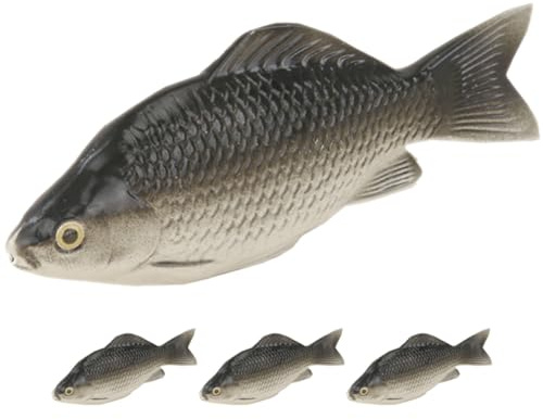 COLLBATH Figuras de Peces de Plástico Realistas 4 Piezas, Ornamentales y Ligeras para Acuario y Ambientación del Hogar