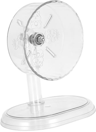 BELLIFFY Rueda Silenciosa para Hámster 15 CM Transparente con Soporte Plástico Estable, Rueda de Ejercicio para Jerbos y Animales Pequeños, Juguete Fitness Nocturno para Mascotas