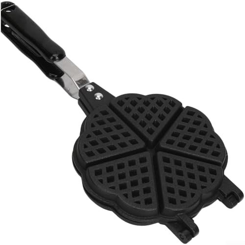 Piastra per waffle, a forma di cuore, rivestimento antiaderente per piano cottura a gas, colazione, cucina, 30 x 15 cm (D)