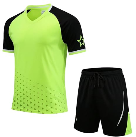 viiotu Boys Kids Football Kit, Quick Dry Short Sleeve Jersey and Shorts | Breathable, for School Gym Tennis Running Training