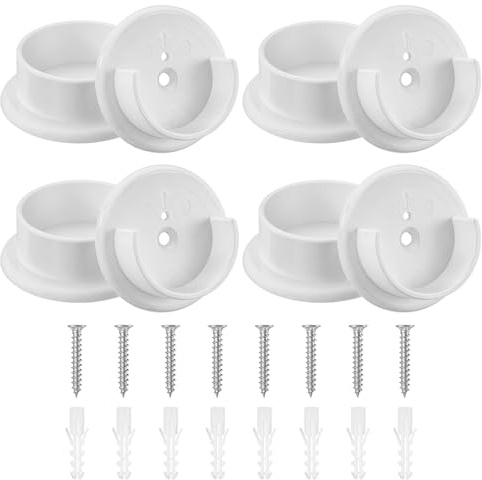 8 Stück Kleiderstangenhalter 35mm Rundrohr Halterung Kleiderschrank Kleiderstange Gardinenstangen Halterung Gardinenstange Halter mit Schrauben Flansch Stangenhalter