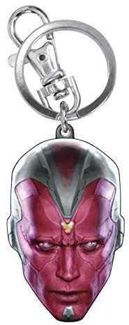 Marvel Avengers 2 Vision Head Colored Pewter Key Ring Action Figure