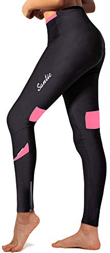 Santic Winter Women's Cycling Pants 4D Padded Windproof Fleece Lined Bicycle Leggings