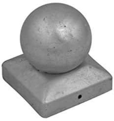 Chapeau de poteau boule zingué à visser - 90 mm