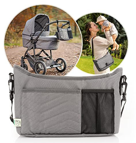 Reer Growing Kinderwagenorganizer mit Wickelunterlage nachhaltig, hergestellt aus 7 recycelten PET-Flaschen (0,5l)