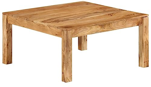 vidaXL Akazienholz Massiv Couchtisch Landhaus-Stil Beistelltisch Wohnzimmertisch Kaffeetisch Sofatisch Holztisch Teetisch Tisch 80x80x40cm