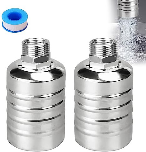 Lot de 2 valves à flotteur automatiques de contrôle du niveau d'eau en acier inoxydable 304, vanne à flotteur à arrêt automatique, contrôleur de niveau d'eau automatique pour réservoir d'eau, mini