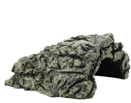 Rifugio in Resina per Rettili e Tartarughe, Roccia per Acquario e Terrario | Design Realistico di Roccia, Resina Atossica Durevole, Ampio Spazio Nascondita e Crogiolatura, Adatto a Rettili e Tartarughe