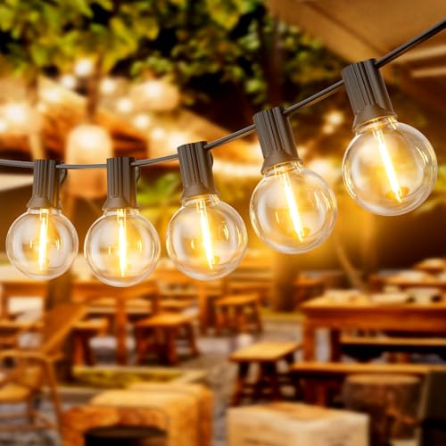 Dotrvmp Guirnalda Luces Exterior 15M G40 Guirnaldas Luminosas de Exterior LED Extensible Cadena de Luces IP45 Impermeable con E12 LED Blanco Cálido 2700K Para Jardín Patio Cafe Bod
