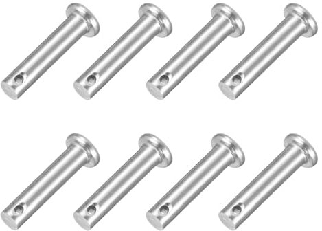 sourcing map 8Pcs 1/4 x 1 Single Hole Clevis Pins, 304 Stainless Steel Flat Head Clevis Pins Hitch Pin for Trailer Latch, Mechanics Repair, Furniture Installation, Industrial Equipment