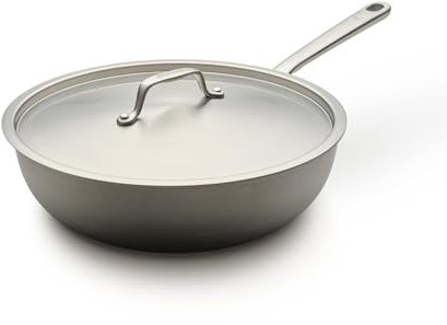 Atma - Wok en Inox 3 Plis – Ø28 cm – Compatible Tous Feux, Cuissons Express et Polyvalentes – Sans PFAS, Ni Revêtement Chimique – Grande Contenance, Manche Riveté – Fabriqué en France
