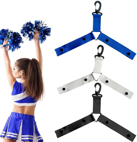 Doiyislem Cheerleading Pompon-hållare – 3 stycken cheerleader-remmar | ryggsäckshållare med – för cheerleading tävling team event skolaktiviteter dans