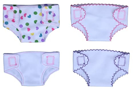 Jorzer Pañales para muñecas Ropa Interior con Estampado Floral para muñecas de 14 a 16 Pulgadas 4 Piezas Ropa Interior para bebés para niñas, Pantalones de pañales con Puntos de Color.