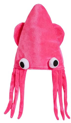 Ylnailky Gorros Divertidos,Disfraz de Calamar de Felpa Transpirable | Suministros para de Disfraces de Animales Marinos | para Halloween, Navidad, Cumpleaños, Fotografía, Niños, Adultos, Chicos,
