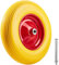 TecTake Roue complète de brouette caoutchouc plein polyuréthane | increvable | incl. Jante en acier et essieu | Capacité de charge: 150 kg