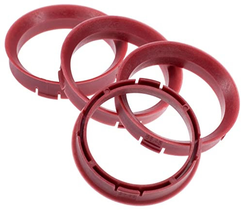 4X Zentrierringe 66,45 x 57,1 mm rot Felgen Ringe Made in Germany