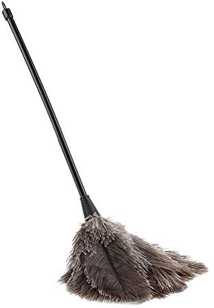 Aramox Ostrich Feather Duster, Mini Handmade Long Handle Soft Ostrich Cleaning Duster For Dusting Household Ornaments, Light Fittings, Fan Blades