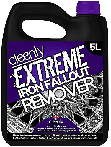 Cleenly Iron Fallout Contamination Remover/Wheel Cleaner (5 Litres) - Safe For All Alloy Wheels, Paintwork, Mirrors, Glass and more