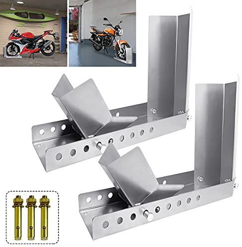 Froadp Pince de Fixation pour Roue Avant de Moto, Bascule de Motocyclette à l'avant, Collier de Serrage de Roue Avant pour Porte-Moto, Support de Pneumatici, Rail D'aide au Chargement (2 Pièces)