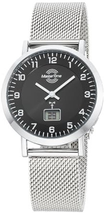 Master Time Funk Quarz Damen Uhr Analog-Digital mit Edelstahl Milanaise Armband MTLS-10738-22M