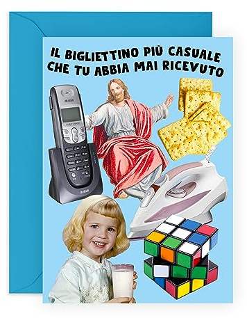 Central 23 Divertente biglietto di compleanno per donna – 'IL BIGLIETTINO PIÙ CASUALE' – biglietti di auguri per uomo – regalo umoristico per lui lei amica – viene fornito con adesivi