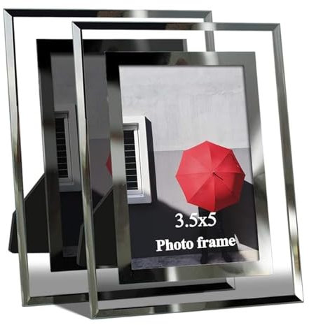 Giftgarden Marcos de Fotos 9x13 de Vidrio para la Mesa, Marcos de Cristal para Fotos, Set de 2