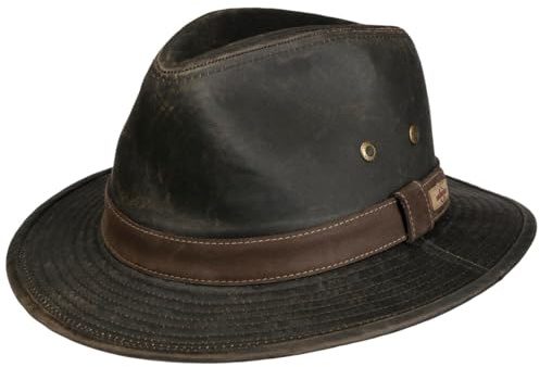 Stetson Sri Lanka Traveller Hat Vintage Look UV Protection Outdoor Garnished Band Men Summer Winter Dark Brown