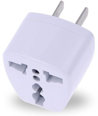REY Adaptador Enchufe de Viaje Multinacional Universal a EEUU-Canadá-México Tipo A, Blanco