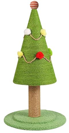 Albero per gatti con albero di Natale, albero per gatti con albero di Natale | gatto dei cartoni animati che raschiano l'albero | Ornamenti per albero estetici, gratta per gatti Natur Sisal