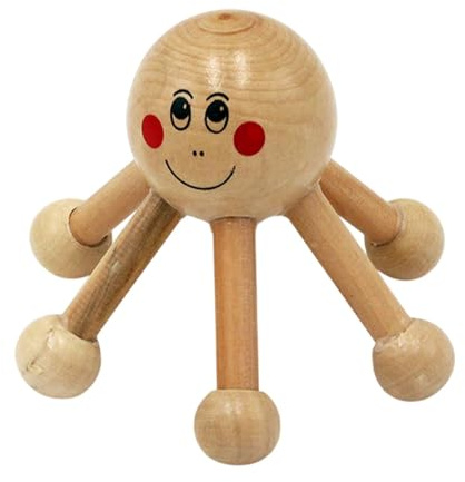 Masajeador de cuero cabelludo de madera, herramienta de masaje del cuero cabelludo - Herramienta de masaje de cabeza con forma de araña de seis patas,Herramienta de relajación manual, masajeador