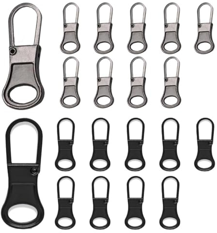 20 PCS Tirettes de Réparation Fermeture Eclair, Métal Zipper Pull, Métal Zipper Pull amovible, Tirette Fermeture Eclair Remplacement,Curseurs de Fermeture Éclair, de Réparation Universel