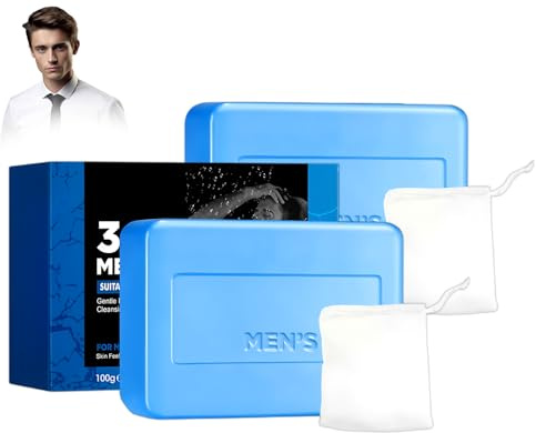 Gel doccia 3 in 1 per uomini, sapone naturale, 100 g, sapone per il corpo per uomini, schiuma densa, rinfresca il corpo, sapone da doccia sostenibile per capelli, corpo e mano