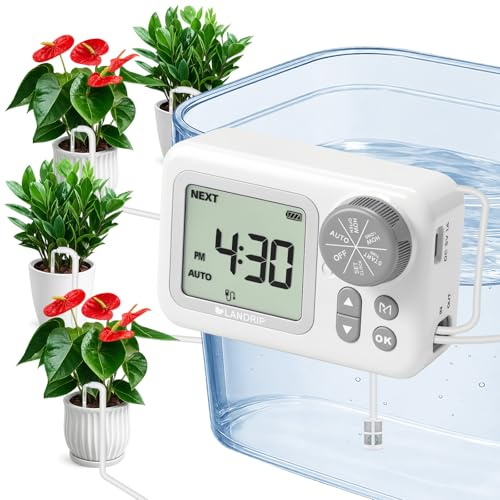 Landrip Irrigazione Automatica Vasi, Irrigazione Automatica per 15 Piante in Vaso,Irrigatore Automatico per Vasi, Sistema Irrigazione Balcone Interni, Ideale per Innaffiare Piante in Vacanza