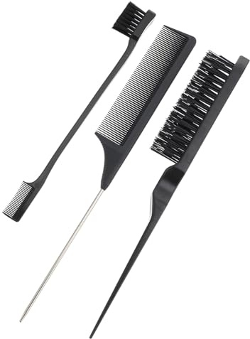 CIMAXIC Kit Spazzola e Pettine per Mèches Professionale 3 Pezzi, Pettine a Punta e Coda in Materiale Resistente, Spazzola per Chioma Riutilizzabile per Salone e Uso Domestico