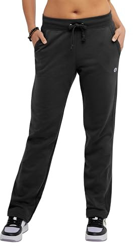 Champion Damen, Powerblend, Fleece, Comfortable Lounge Pants for Women, 31 Trainingshose, Schwarz, S