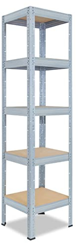 shelfplaza® 180x40x40cm PRO Scaffale metallo per carichi pesanti zincato con 5 ripiani con 200kg capacità di carico/Scaffali in metallo per garage come scaffali per ripostiglio o officina