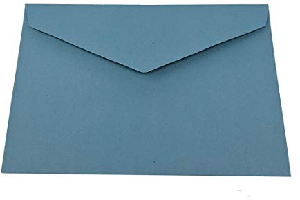 50 blaue recycelte Briefumschläge - DIN C6-114 x 162 mm - Kuverts mit Nassklebung ohne Fenster für Grußkarten & Einladungen